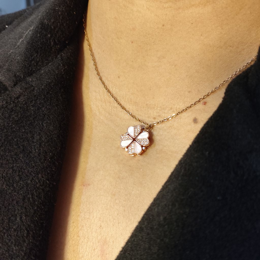 Rose Gold four in one Heart Necklace