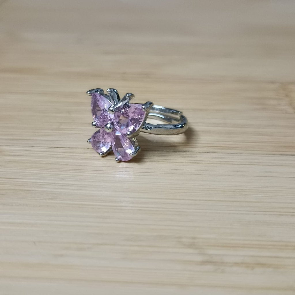 Anti Tarnish Korean Pink Butterfly Elegance Ring