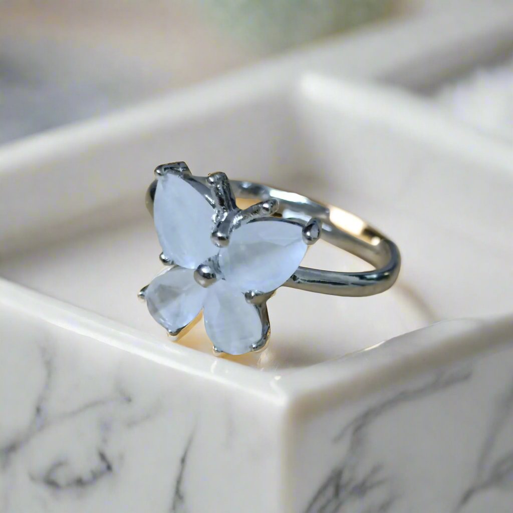 Anti Tarnish Korean White Butterfly Elegance Ring