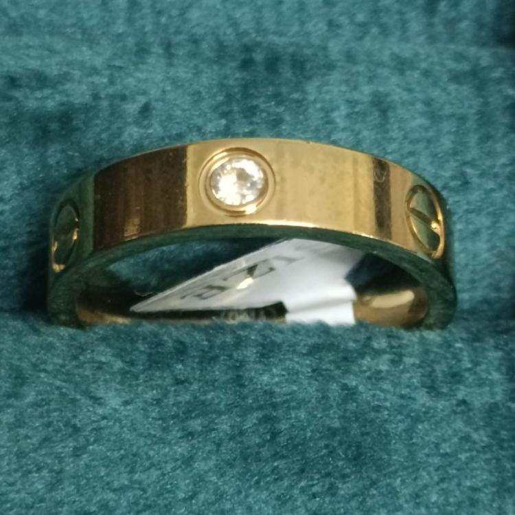 Anti Tarnish Korean Bolt & Gems Ring (Gold)