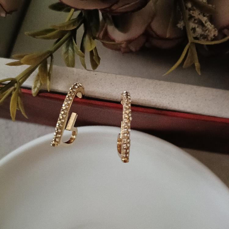 Crystal Heart Hoop Korean Fashion Earrings