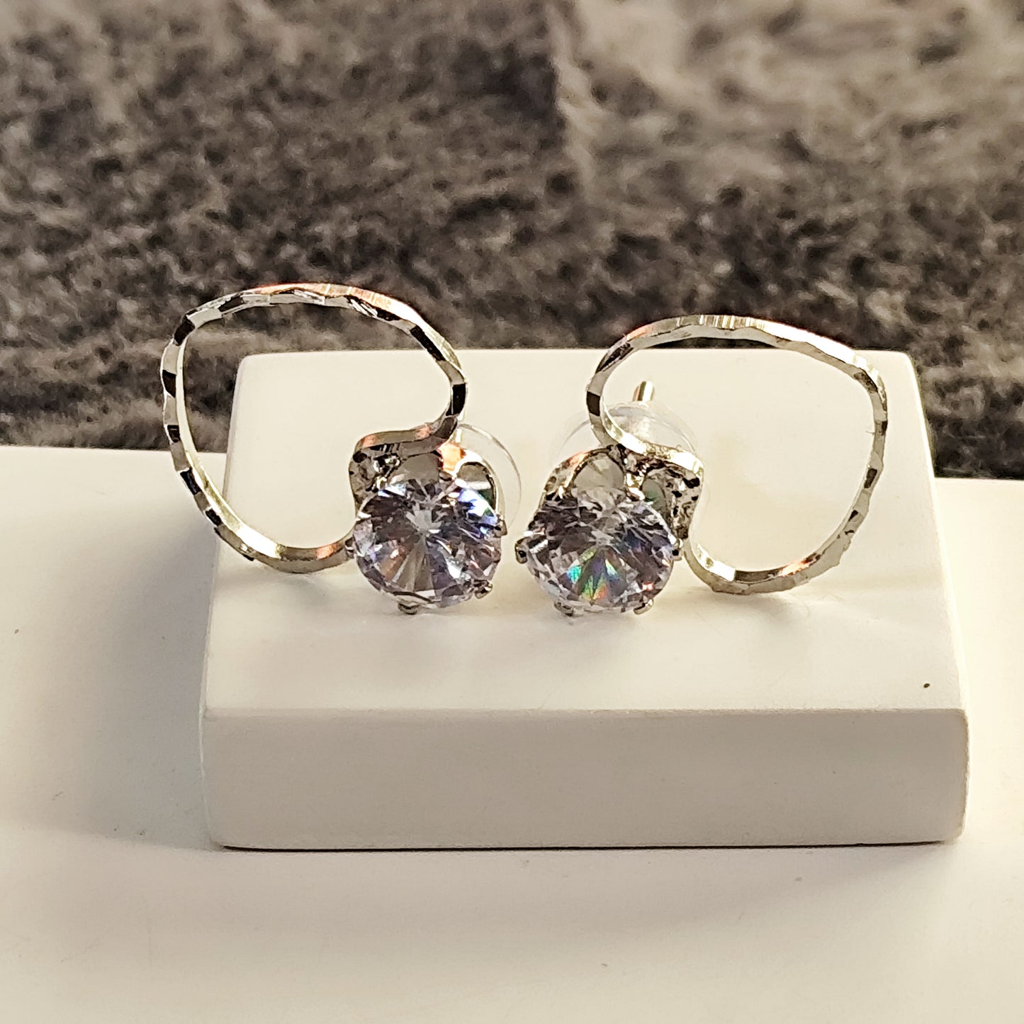 Crystal Heart Stud Earring