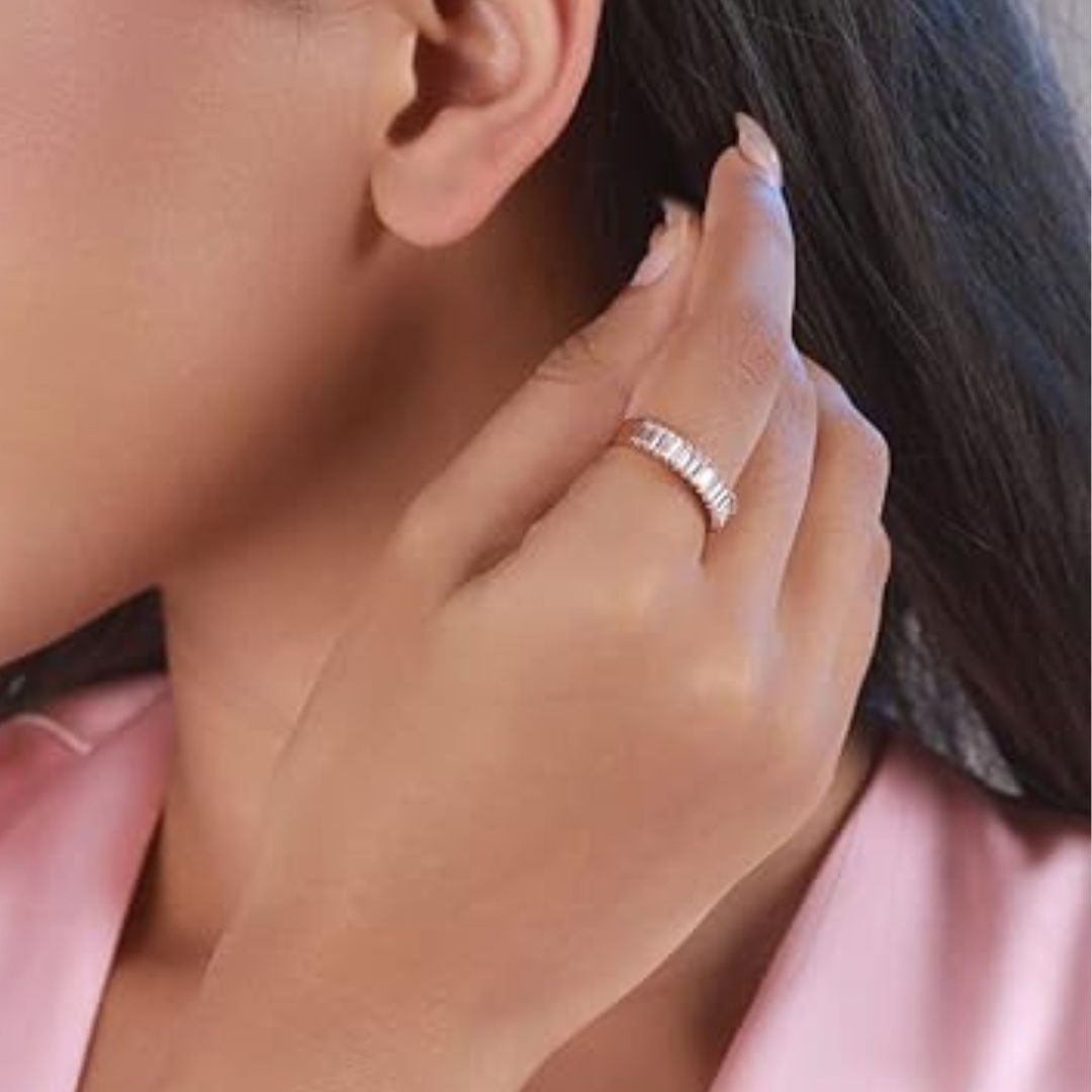 Anti Tarnish Korean Crystal Ring (Rose Gold)