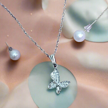 Crystal butterfly Jewellery Set