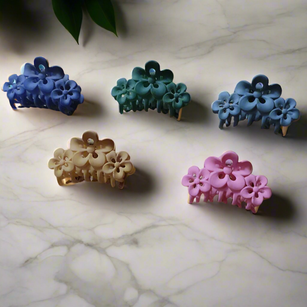 Floral Charm Hair Clips
