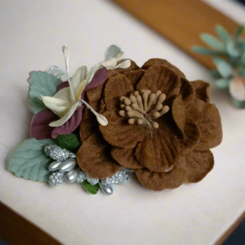 Korean style Floral Fantasy Hair Clip Brown