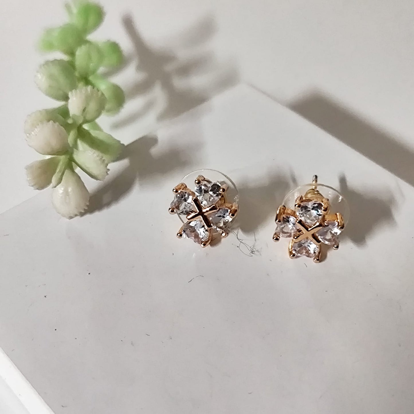 Four Hearts American Diamond Stud