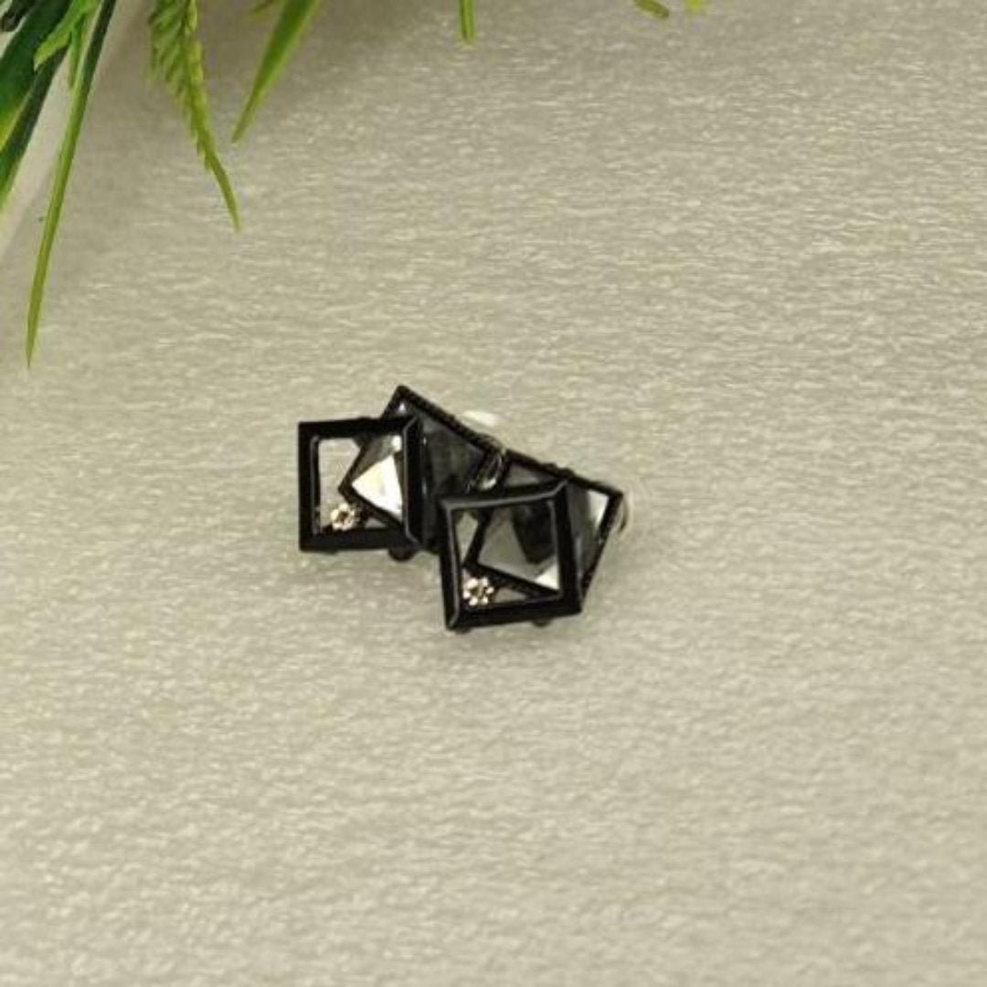 Geometric Groove Statement Studs Korean Fashion Earrings