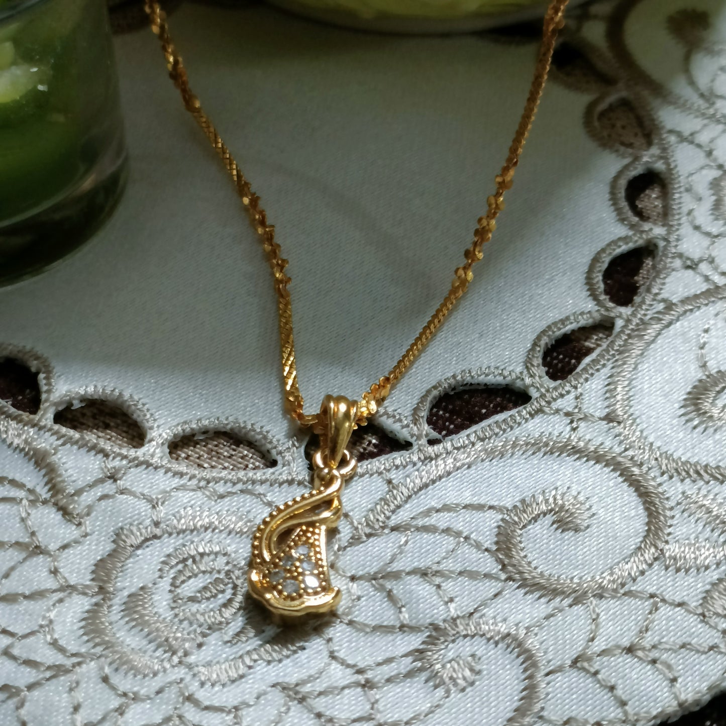 Golden Vintage Lace Necklace
