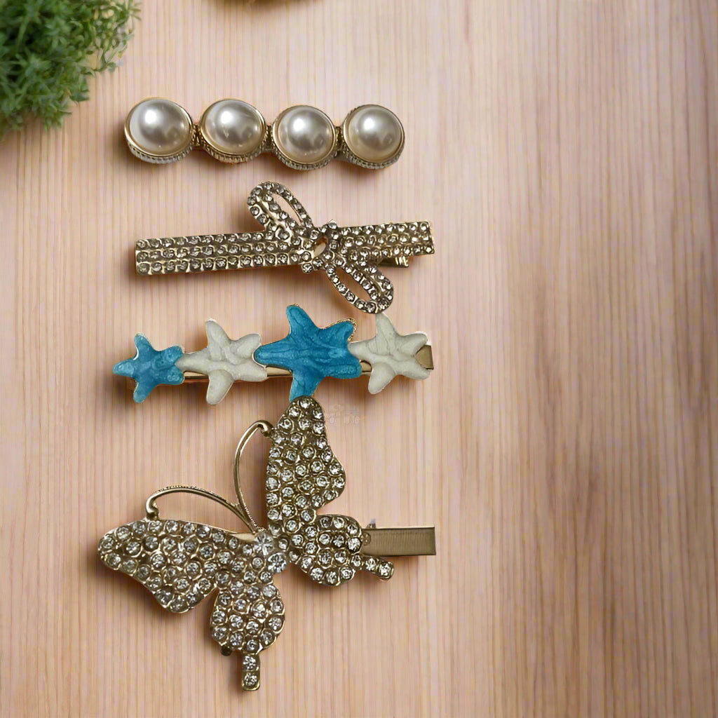 Korean Gold Tone Hair Clip Set_Combi-10