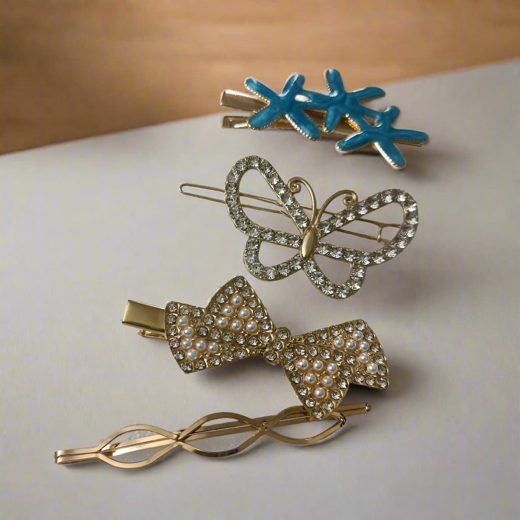 Gold Tone Korean Hair Clip Set_Combi-2