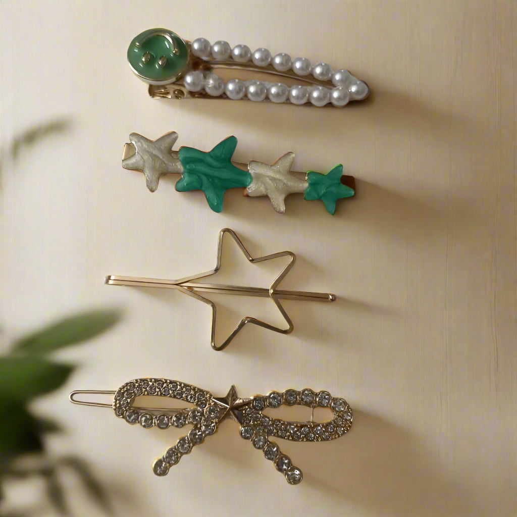 Gold Tone Korean style Hair Clip Set_Combi-3