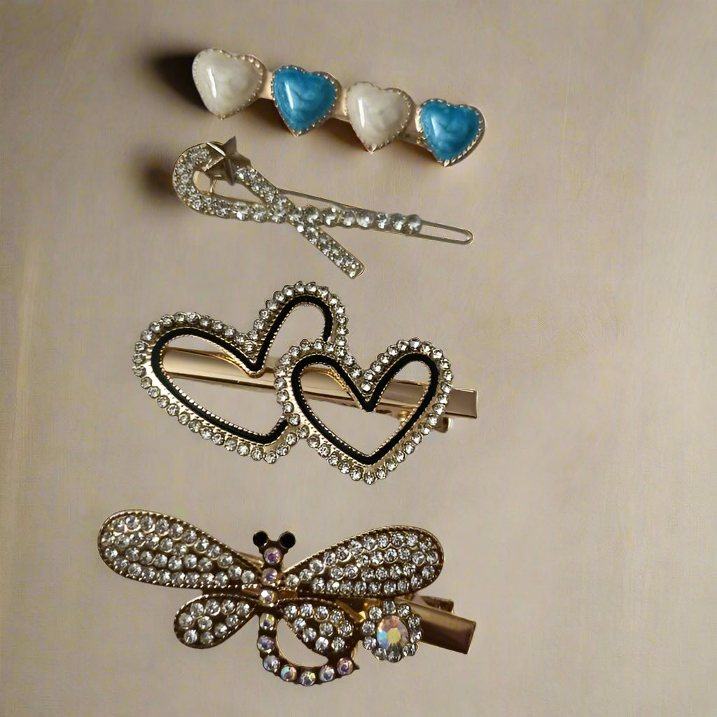 Gold Tone Korean Fashion Hair Clip Set_Combi-6