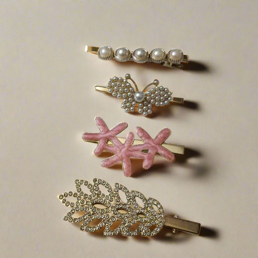 Gold Tone Korean Fashion Hair Clip Set_Combi-7