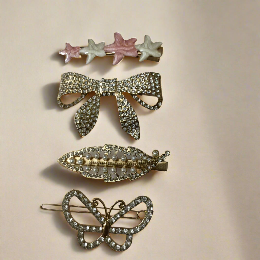 Gold Tone Korean Fashion Hair Clip Set_Combi-9