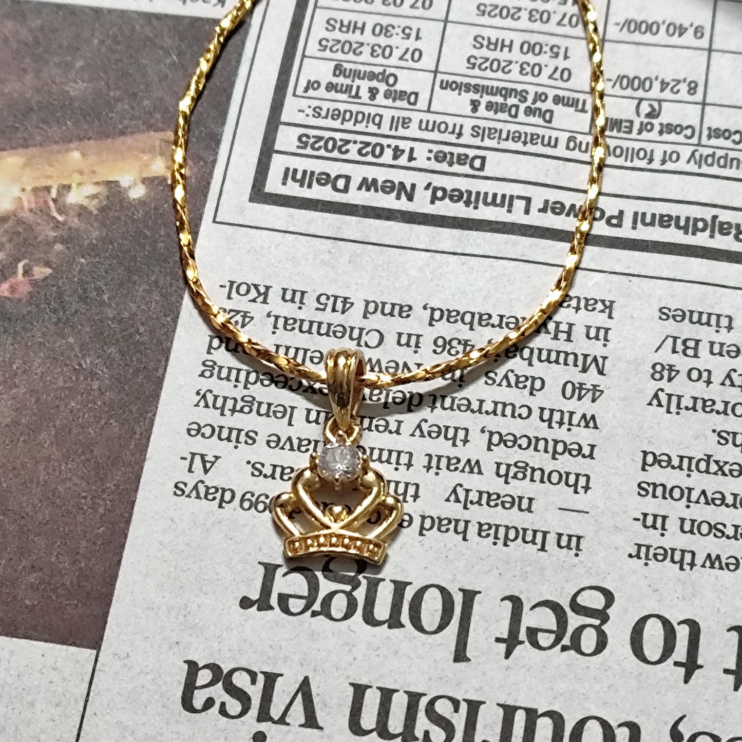 Golden Crown Jewel Chain Necklace