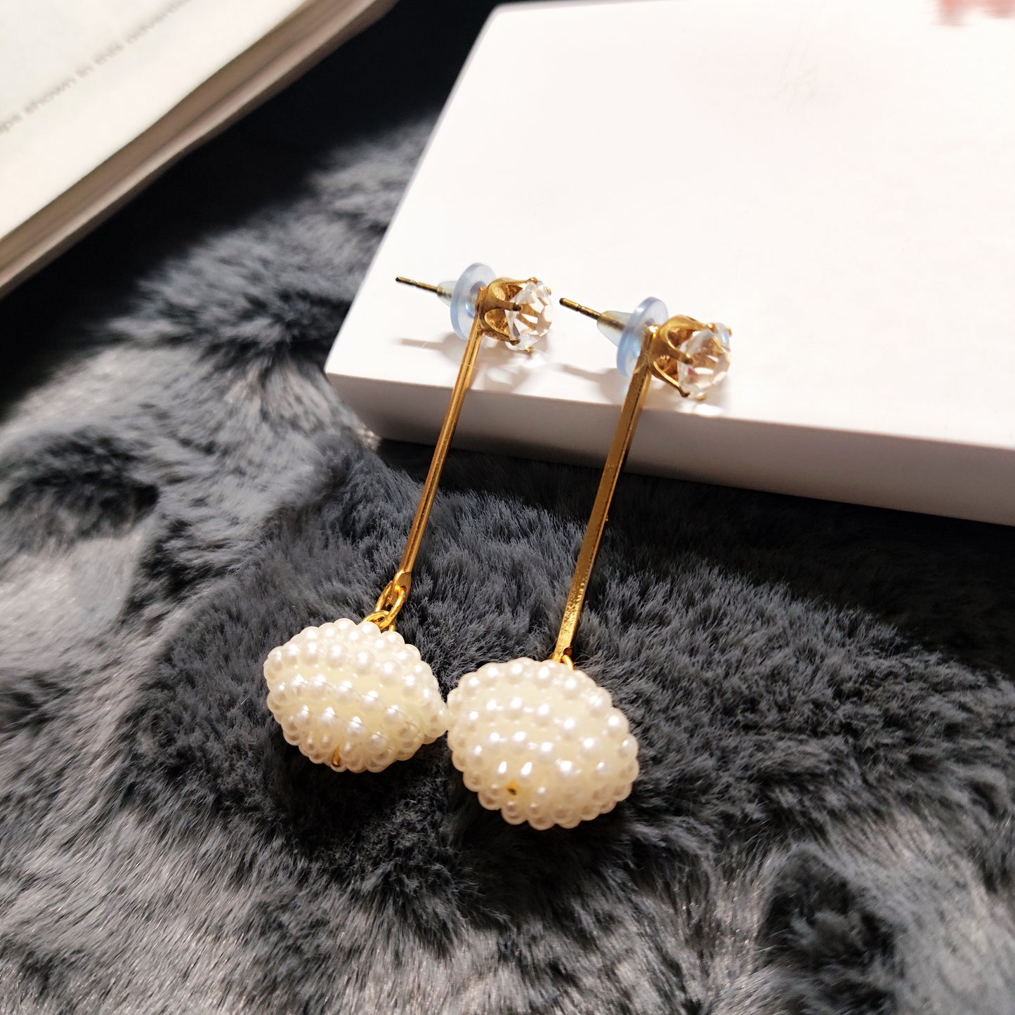 Golden Pearl Drop Earrings