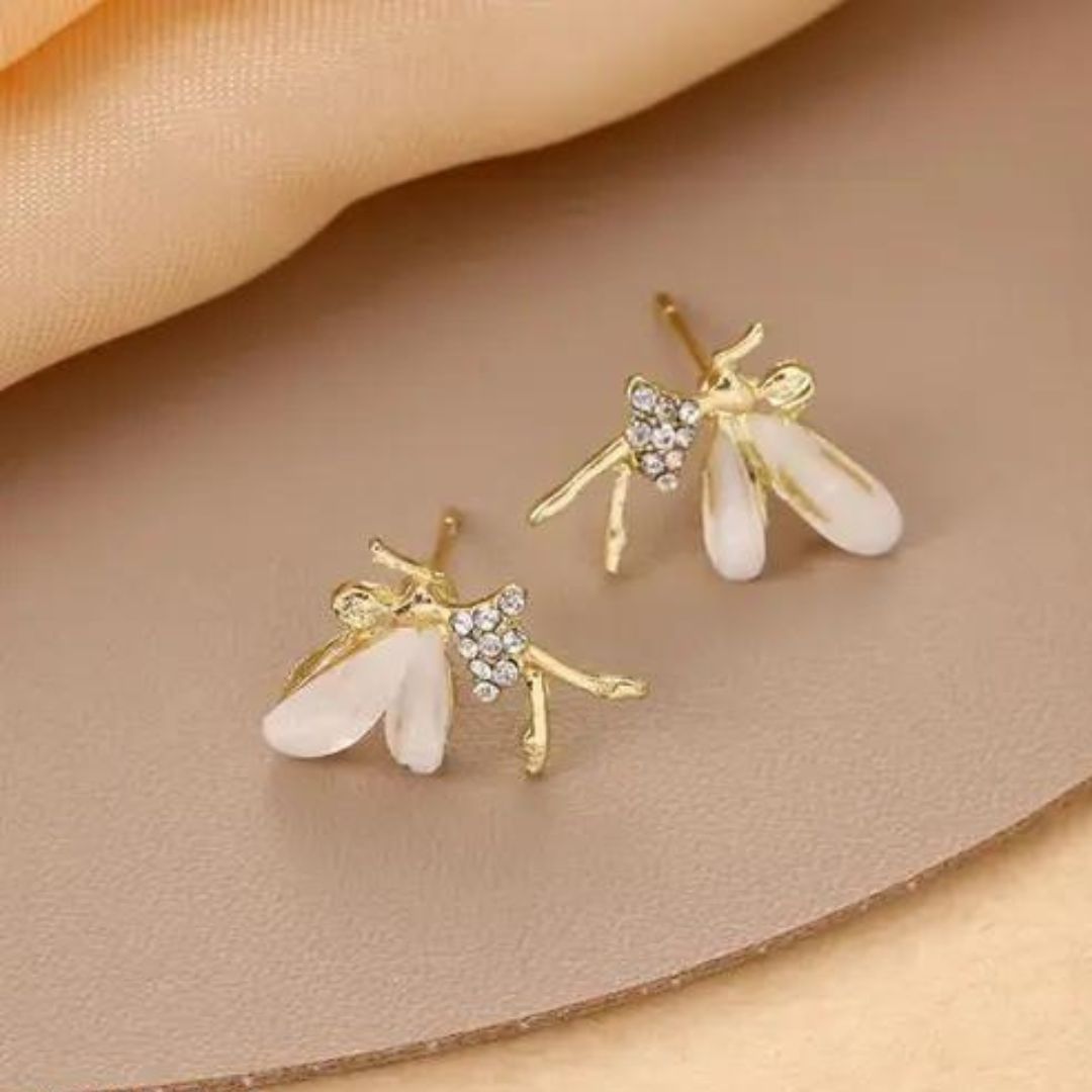 Golden Sparkling Mermaid Minimal Stud Korean Fashion Earrings