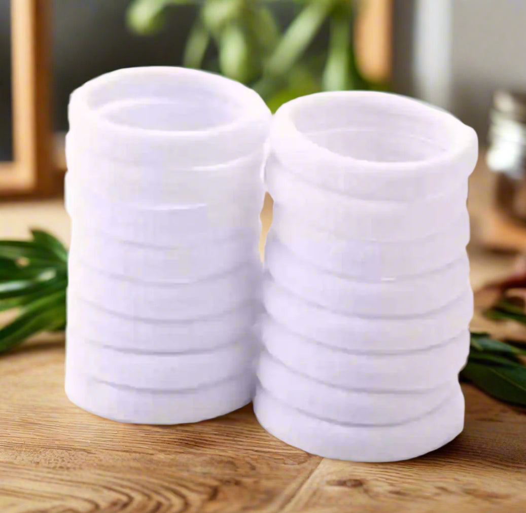 Hair Rubber_White (Pack of 12)