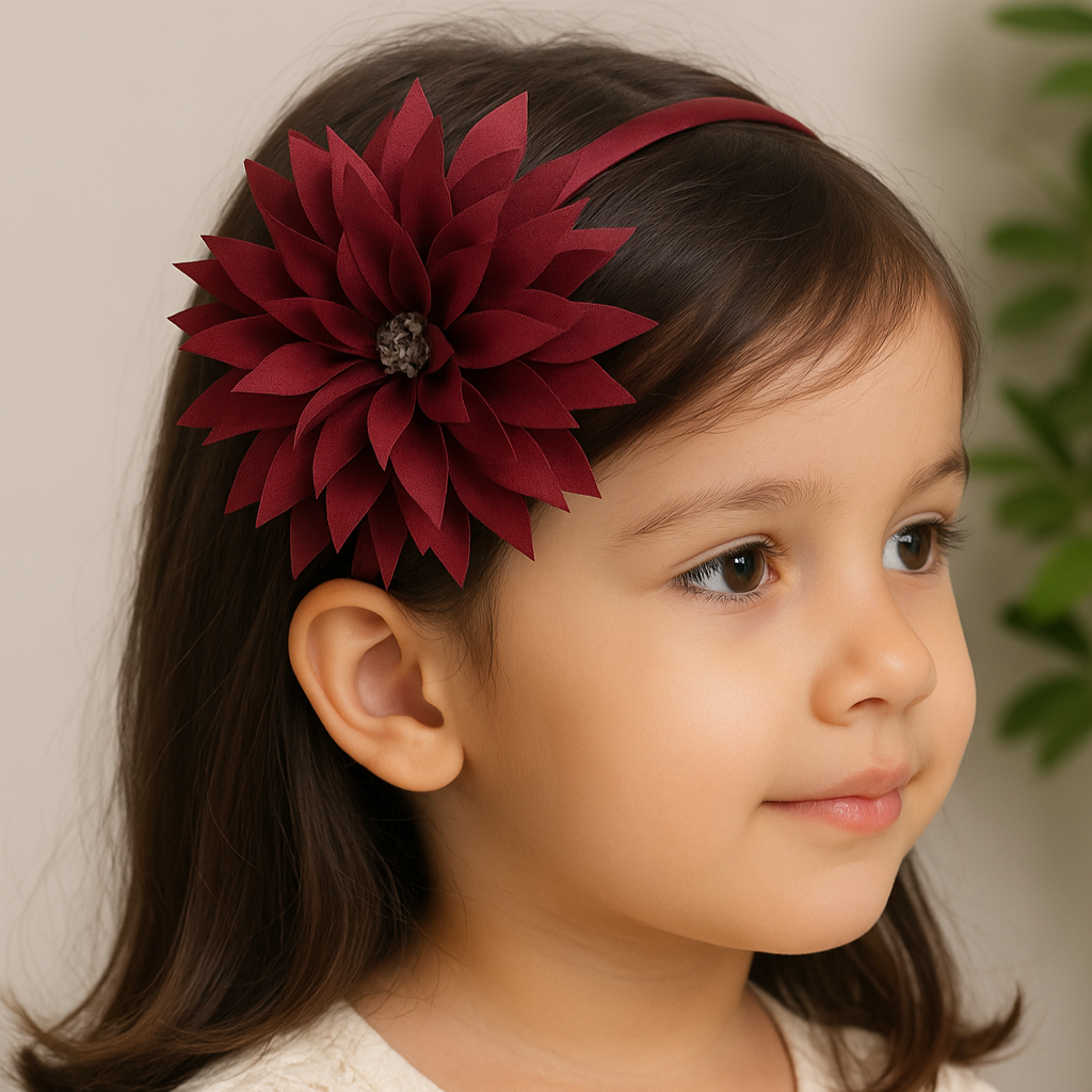 Maroon Berry Blossom Hair Band