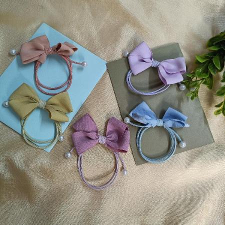 Multicoloured Bow Elastic Bands (Pack of 5)