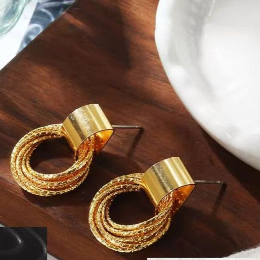 Multilayer Circular Stud Statement Trendy Korean Fashion Earrings