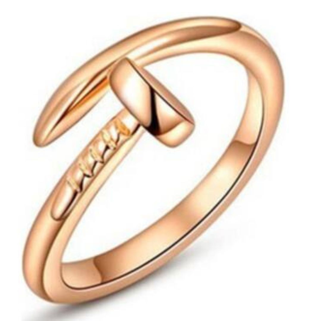 Anti Tarnish Korean Nail Ring (Rose Gold)