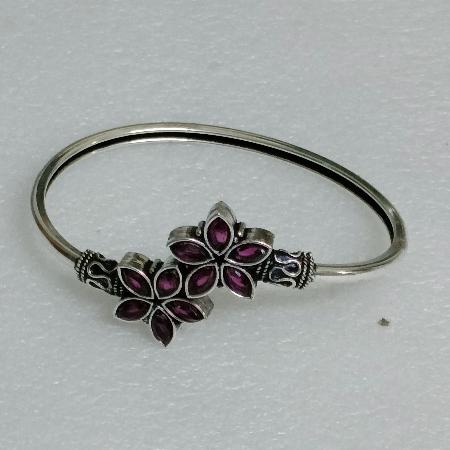 Oxidized Antique Floral Trendy Bracelet Purple