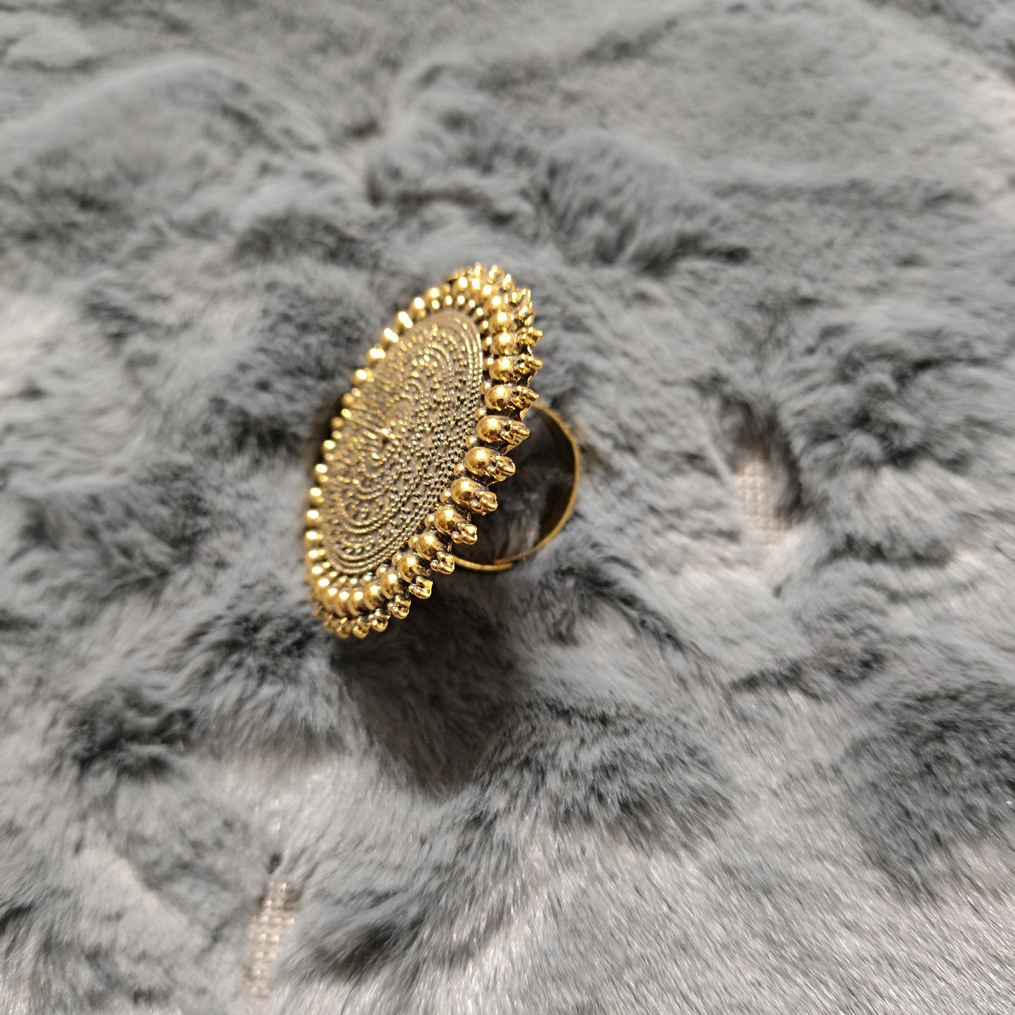 Golden Antique Mandala Ring