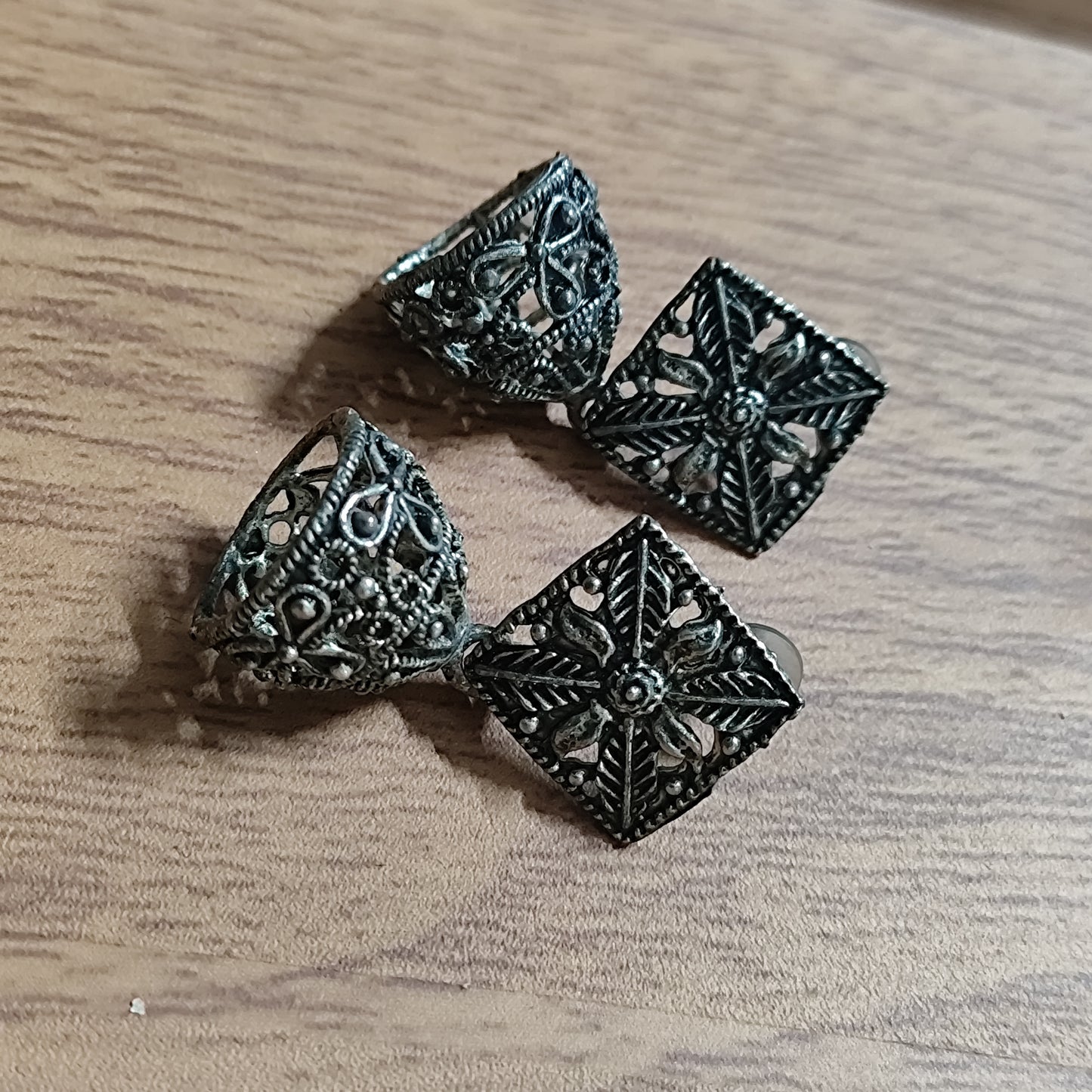 Oxidized Square Delight Jhumka