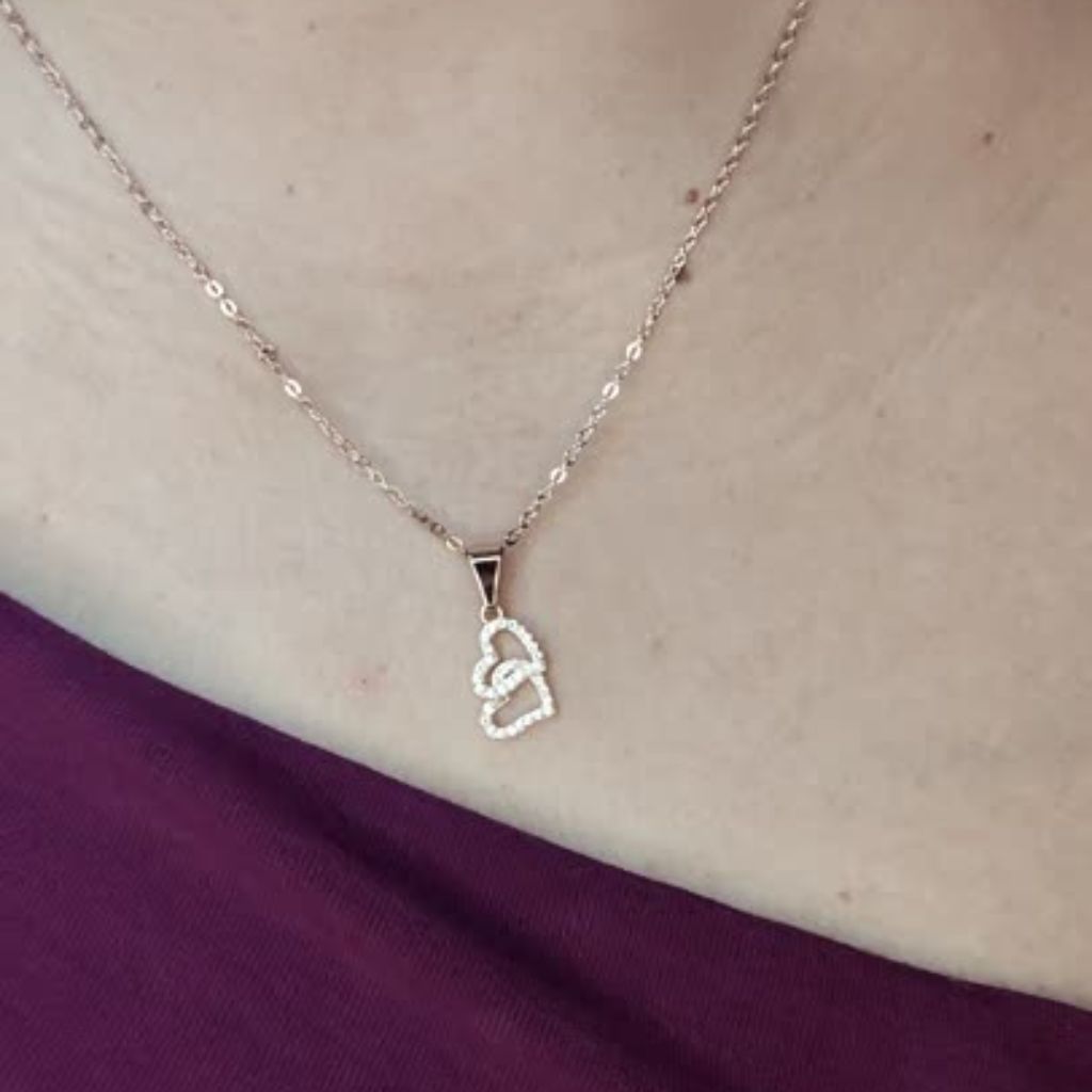 Rose Gold Double Heart Necklace