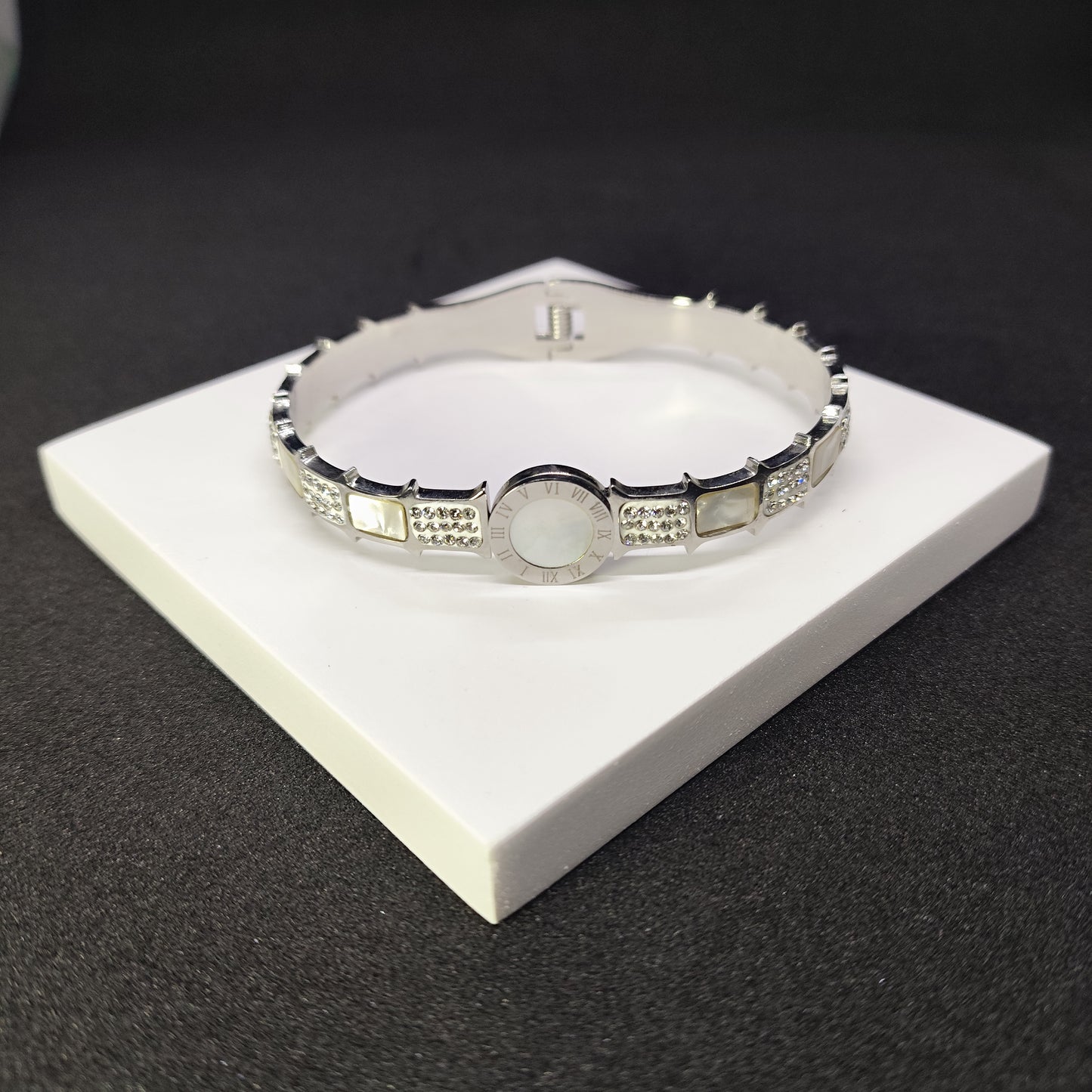 Silver Roman Numeral Charm Bracelet