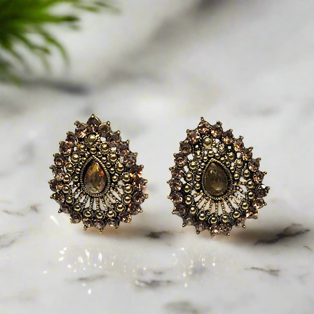 Teardrop Zirconia Studs Earrings