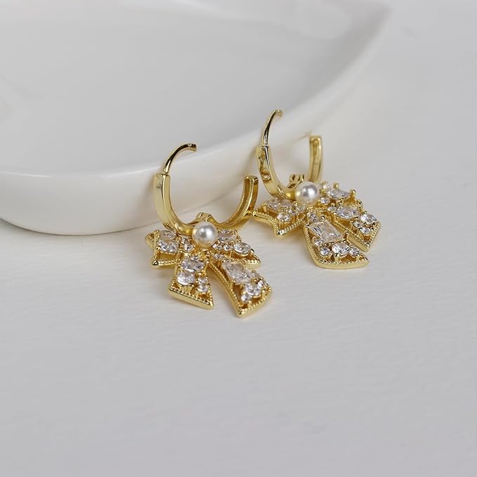 Trendy Bow Hoop Korean Fashion Earring