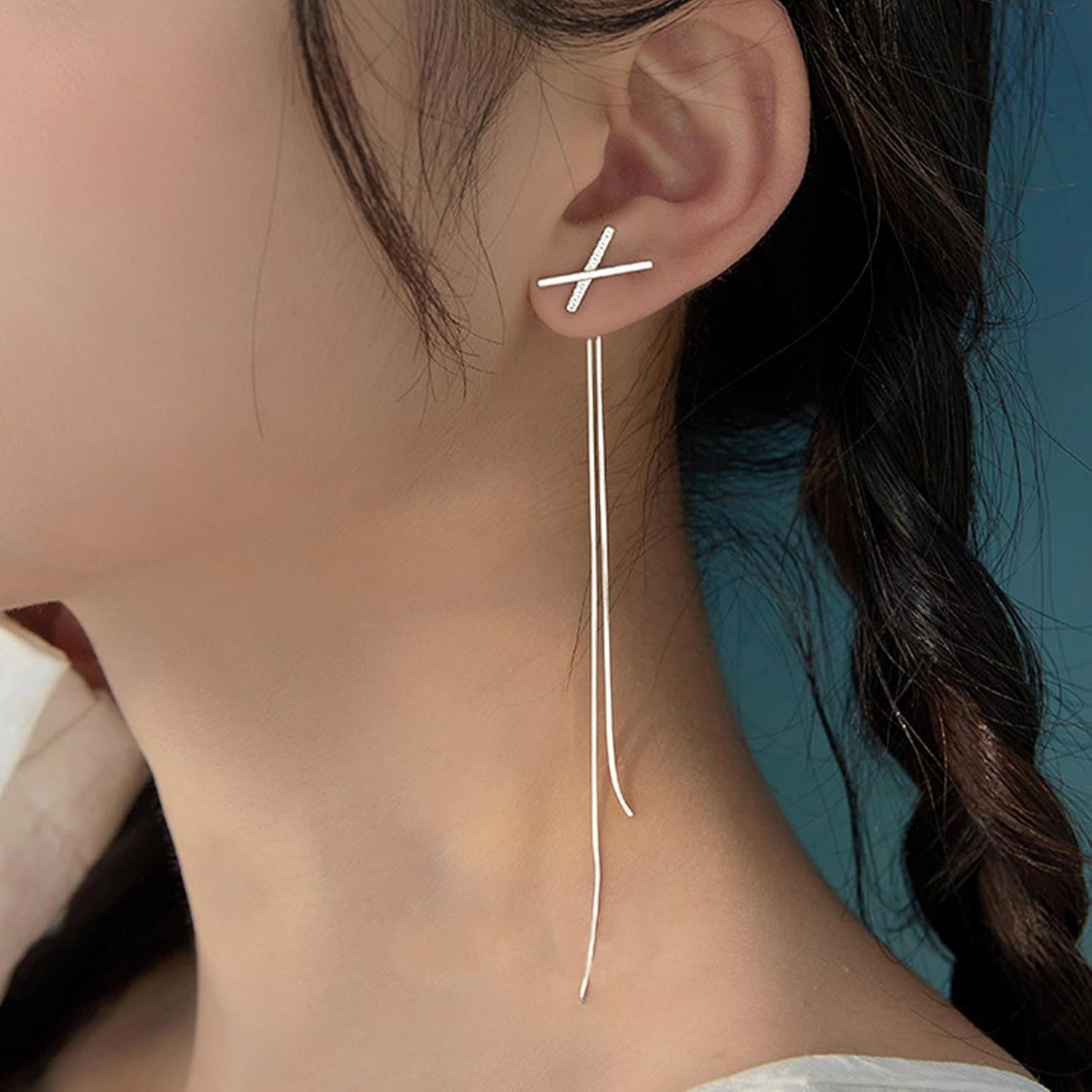 Trendy Cross Tassel Earring