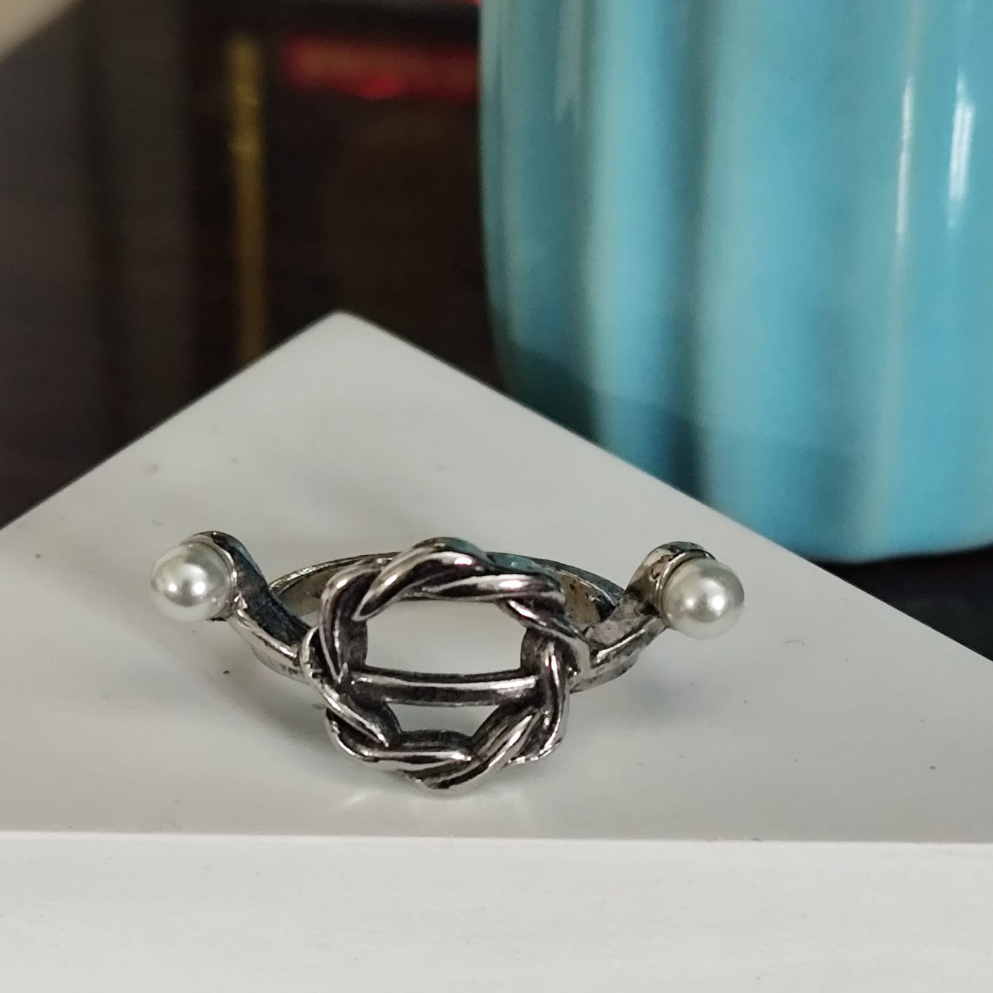 Twisted Pearl Promise Ring