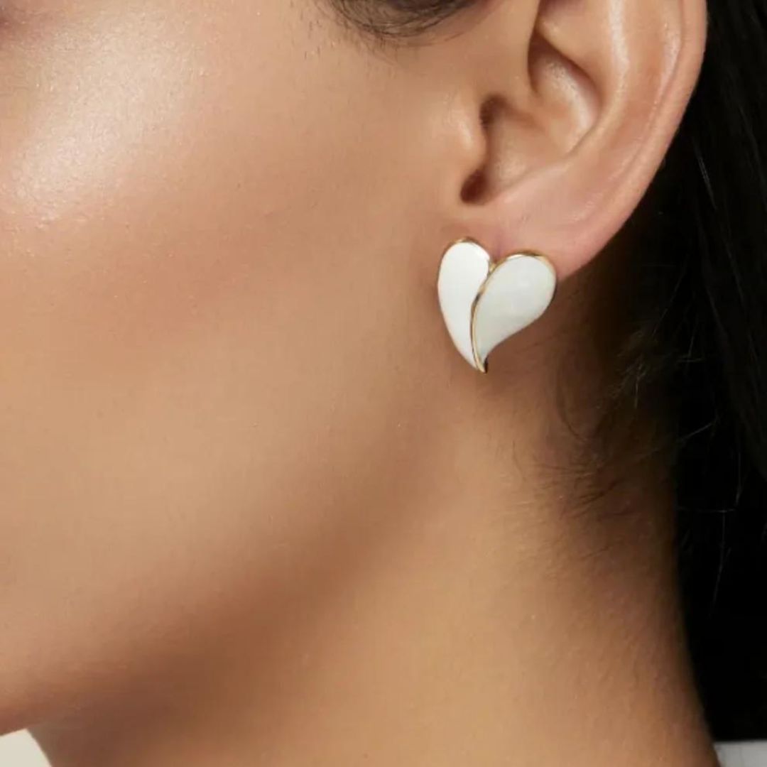Golden Heart shine Minimal Stud Korean Fashion Earrings