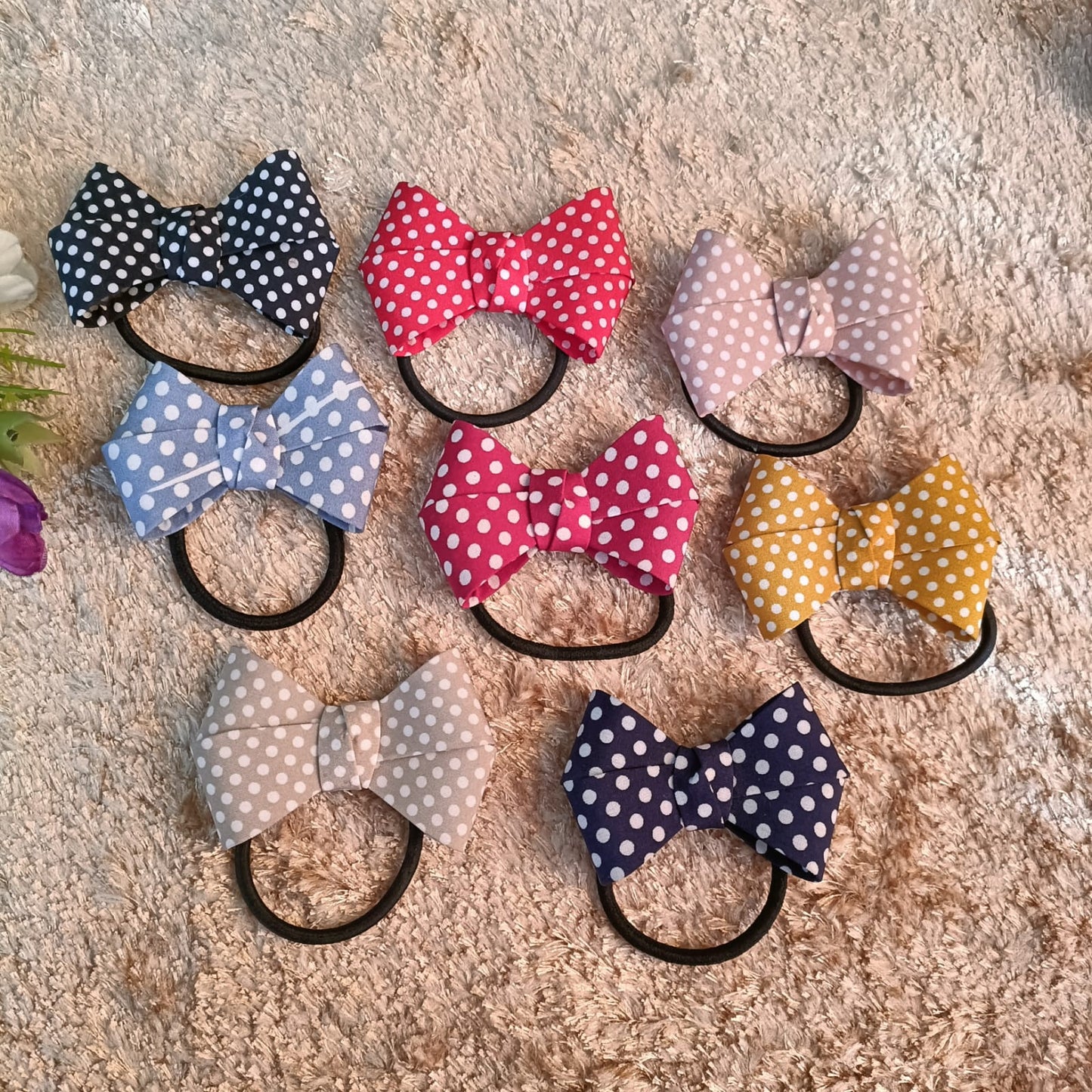 Bow Magic Polka Dot Hair Rubbers
