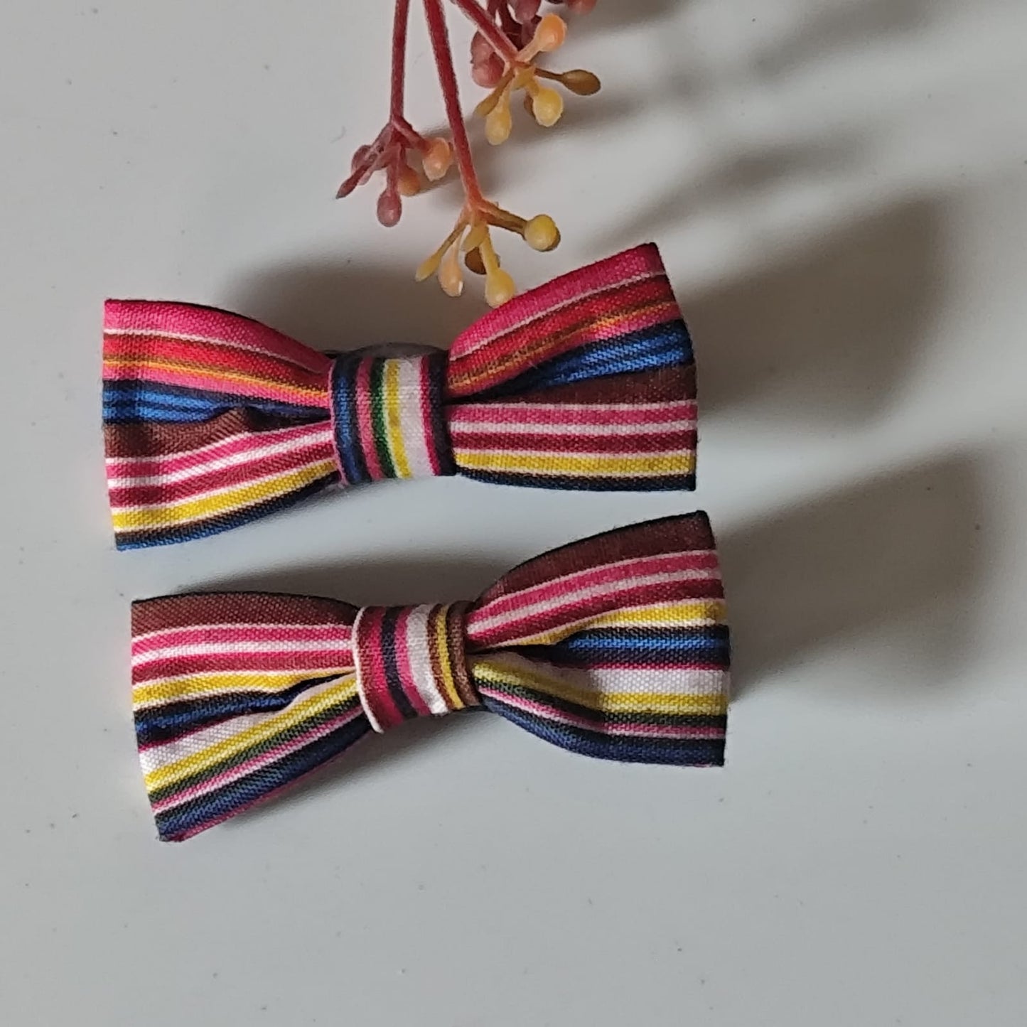 Denim Bow Clips