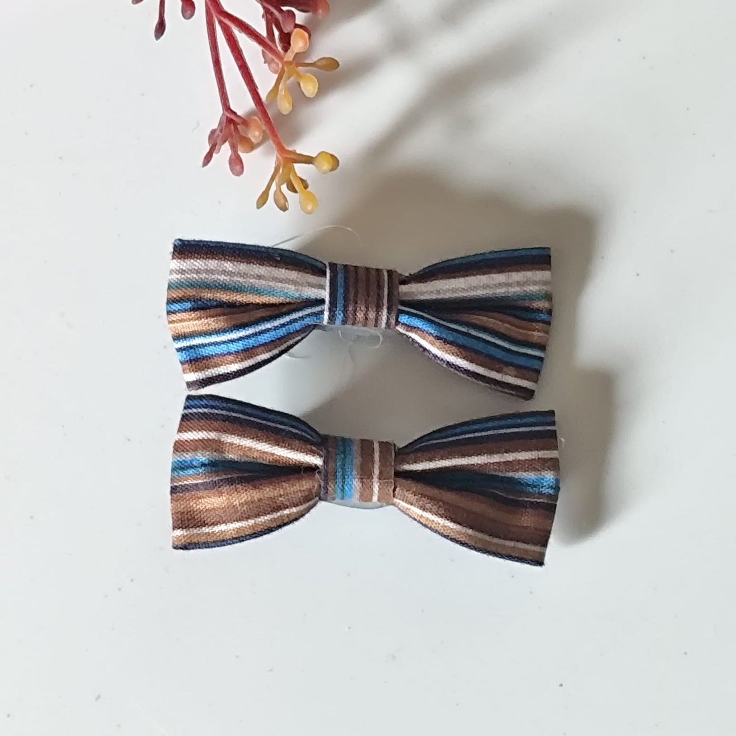 Denim Bow Clips