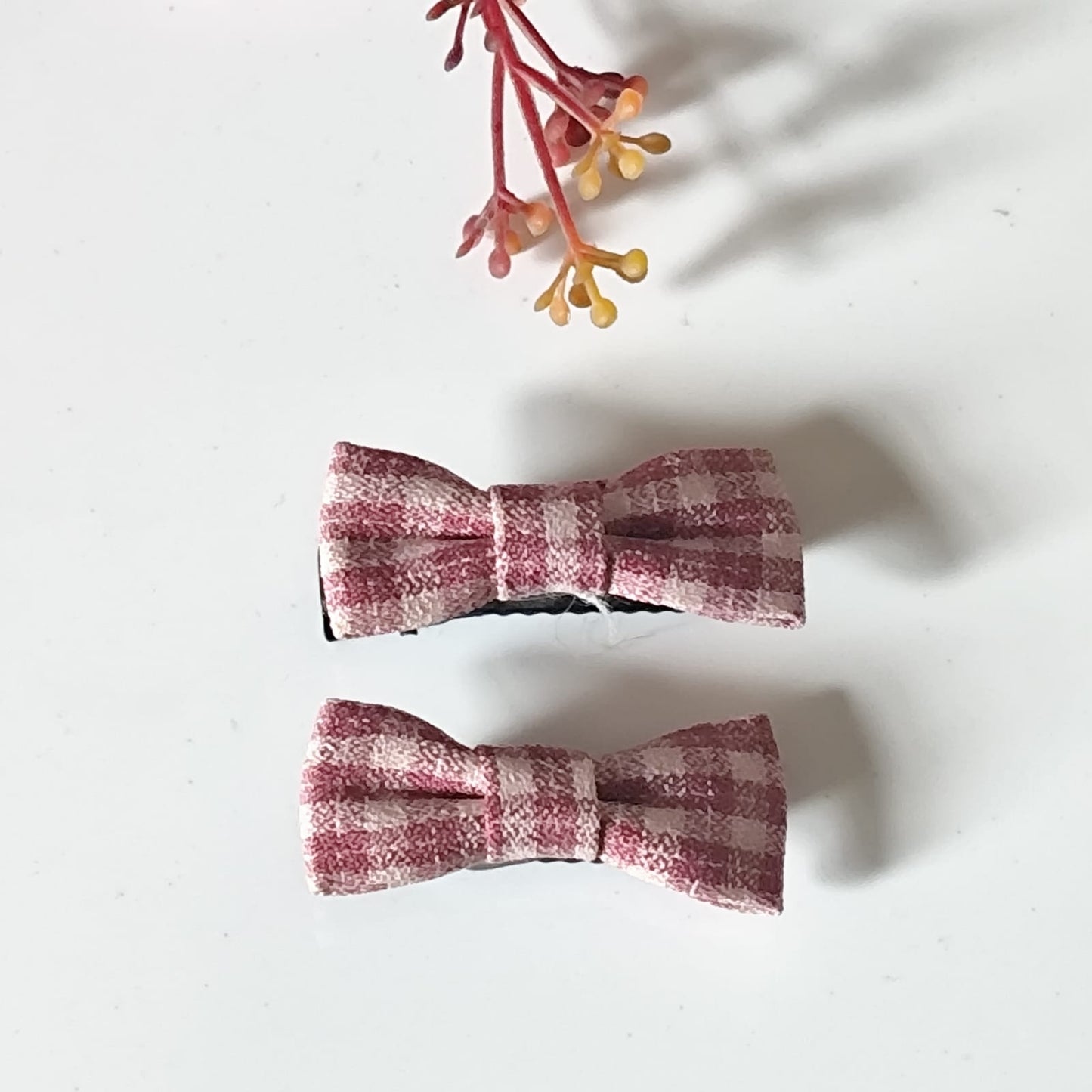 Denim Bow Clips