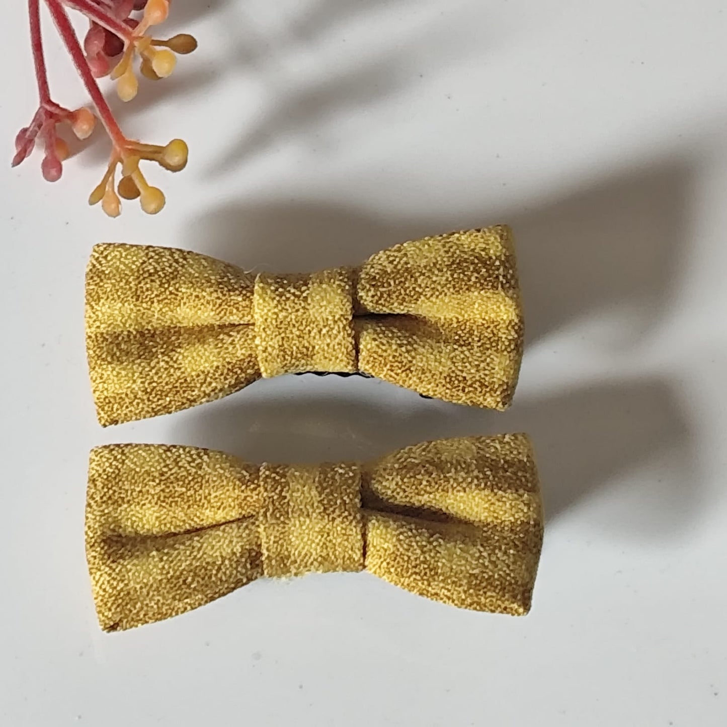 Denim Bow Clips