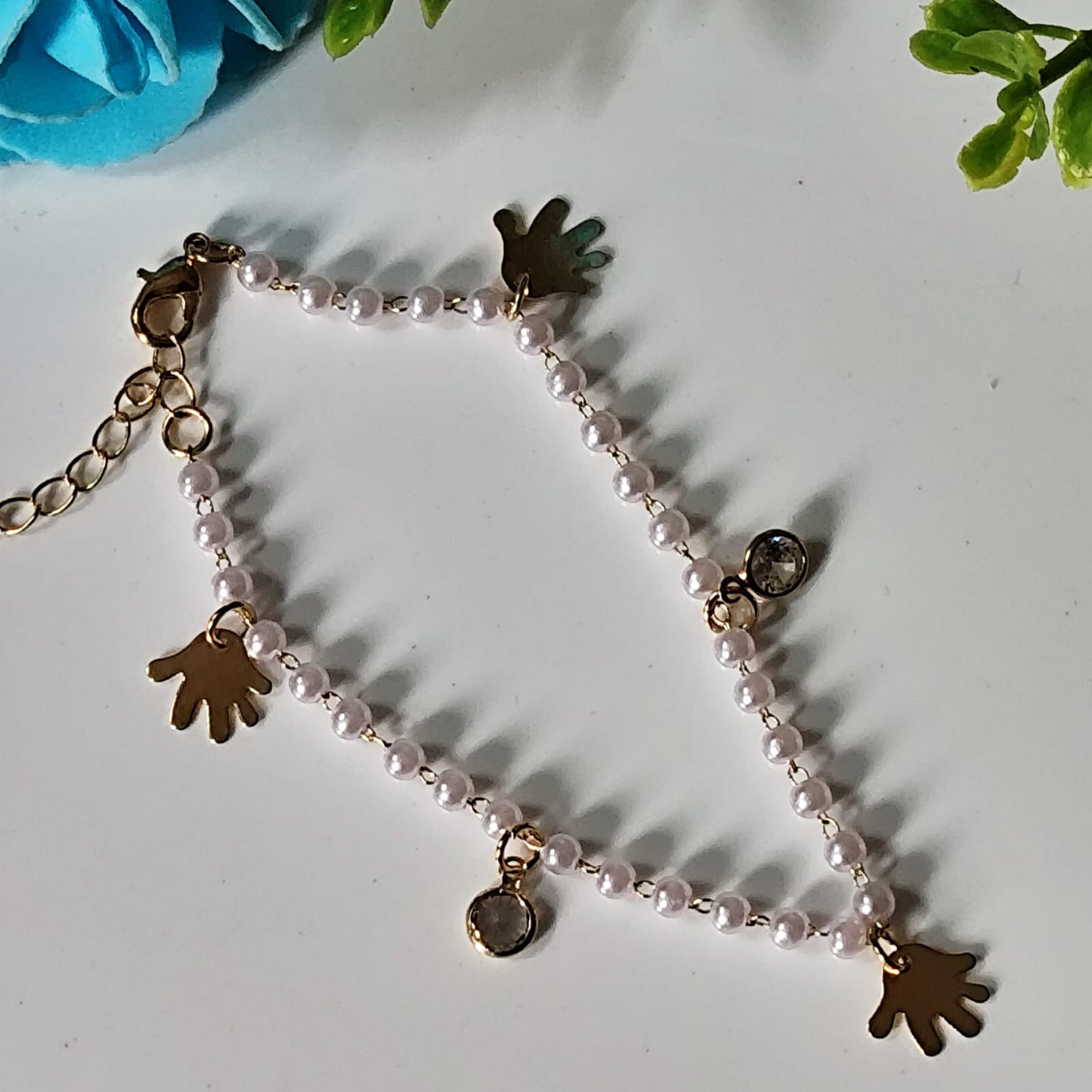 Boho Style Pearl Golden Anklet