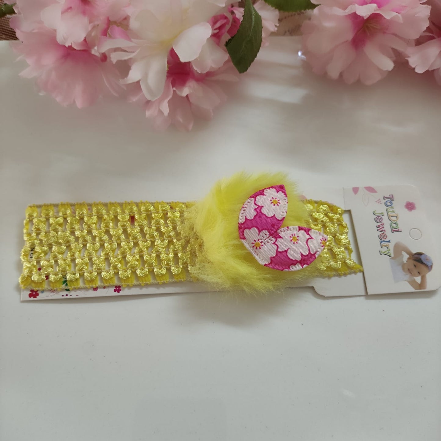 Yellow Little Furry Soft Hair Band
