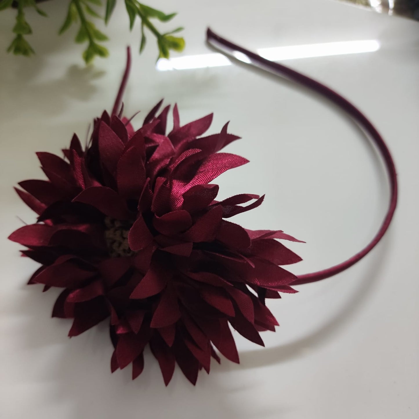 Maroon Berry Blossom Hair Band