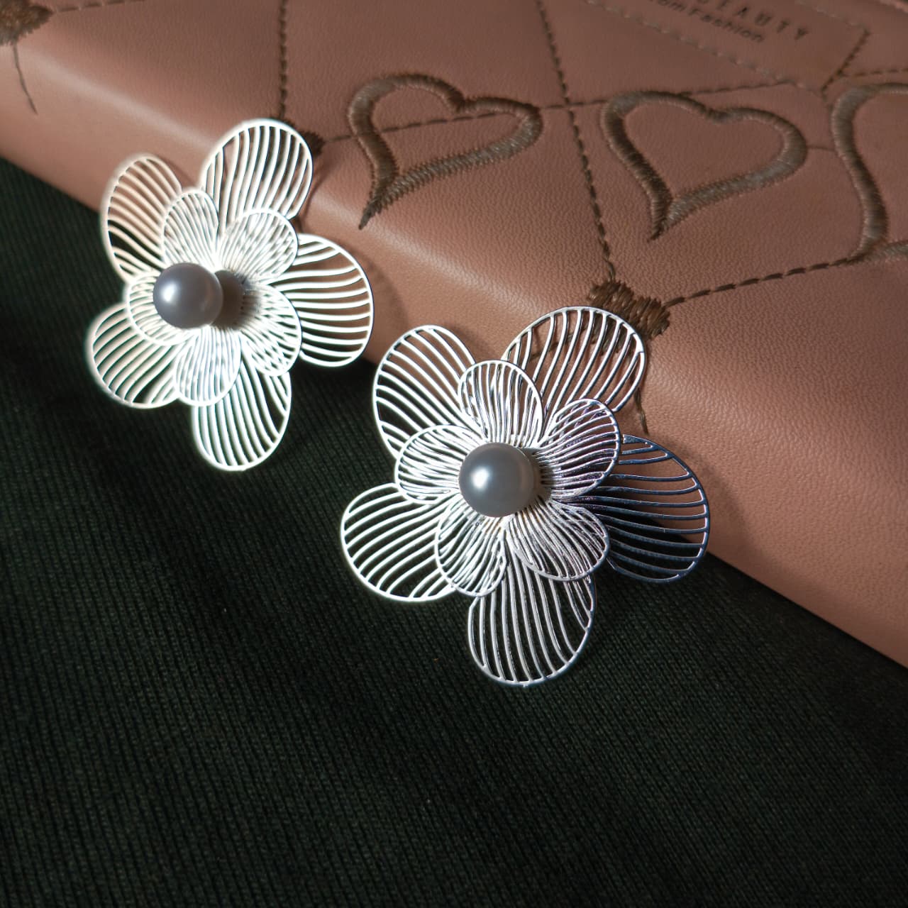 Silver Floral Stud Earring