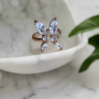 Anti Tarnish Korean Butterfly Bliss Rose Ring