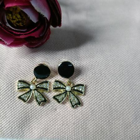 Pearl Bow Drop Trendy Korean Fashion Earring