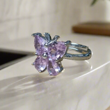 Anti Tarnish Korean Pink Butterfly Elegance Ring