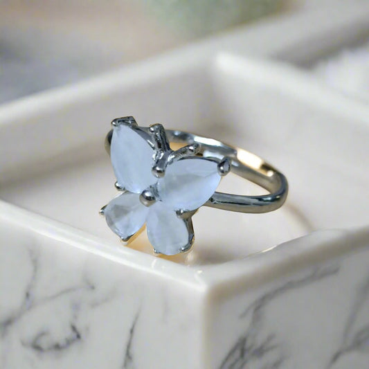 Anti Tarnish Korean White Butterfly Elegance Ring